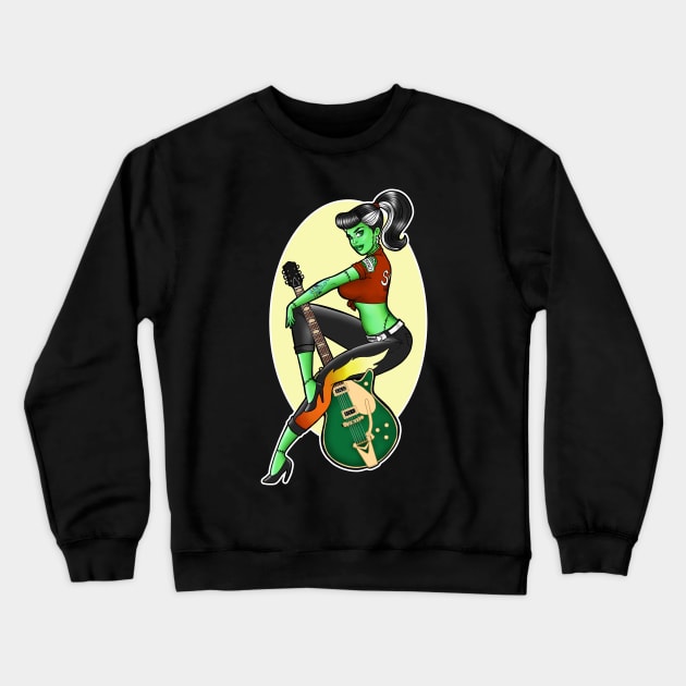 Rockabilly Bride Crewneck Sweatshirt by Becca Whitaker